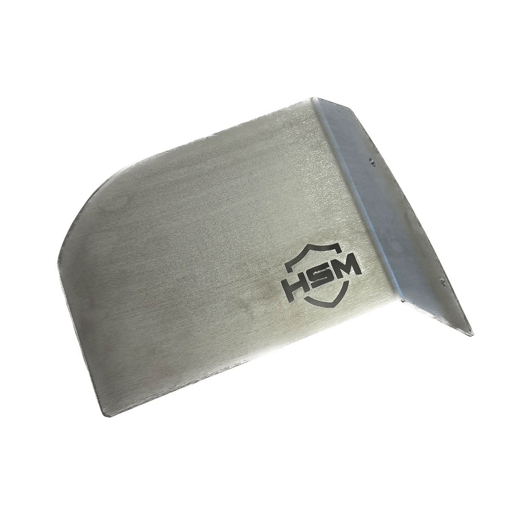 
                  
                    Raw metal version of HSM oil filter guard for Polaris RZR PRO R with uncoated finish.
                  
                