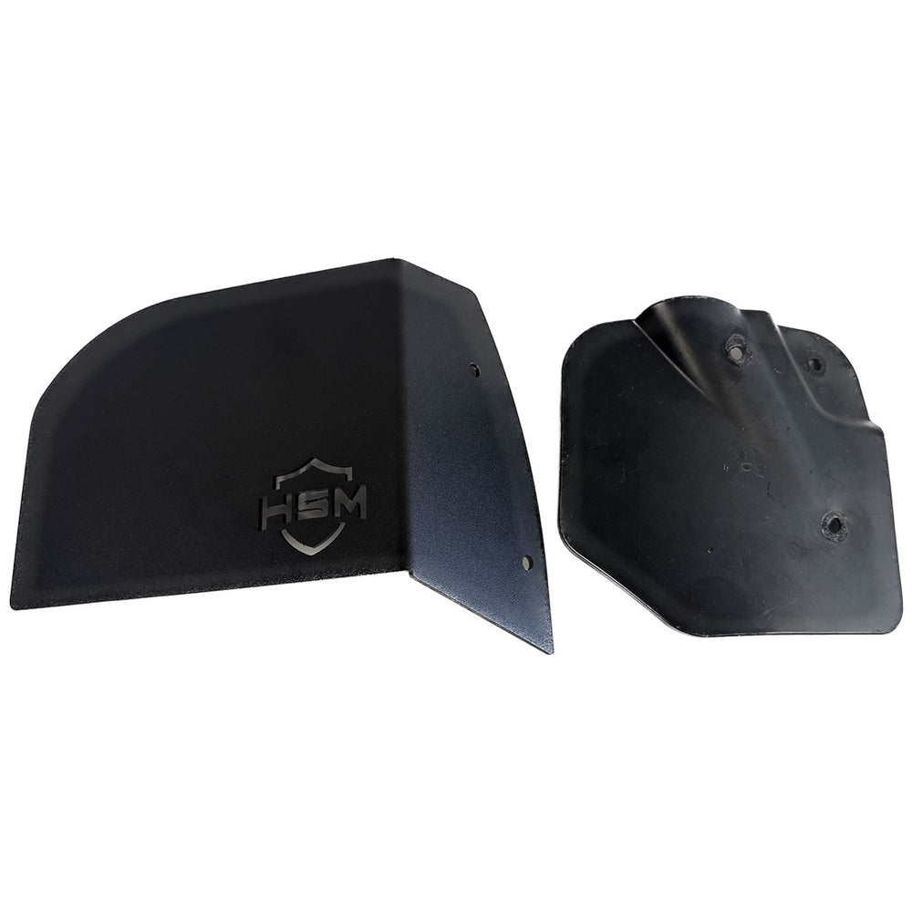 
                  
                    HSM oil filter guard side-by-side with stock Polaris RZR PRO R plastic cover.
                  
                