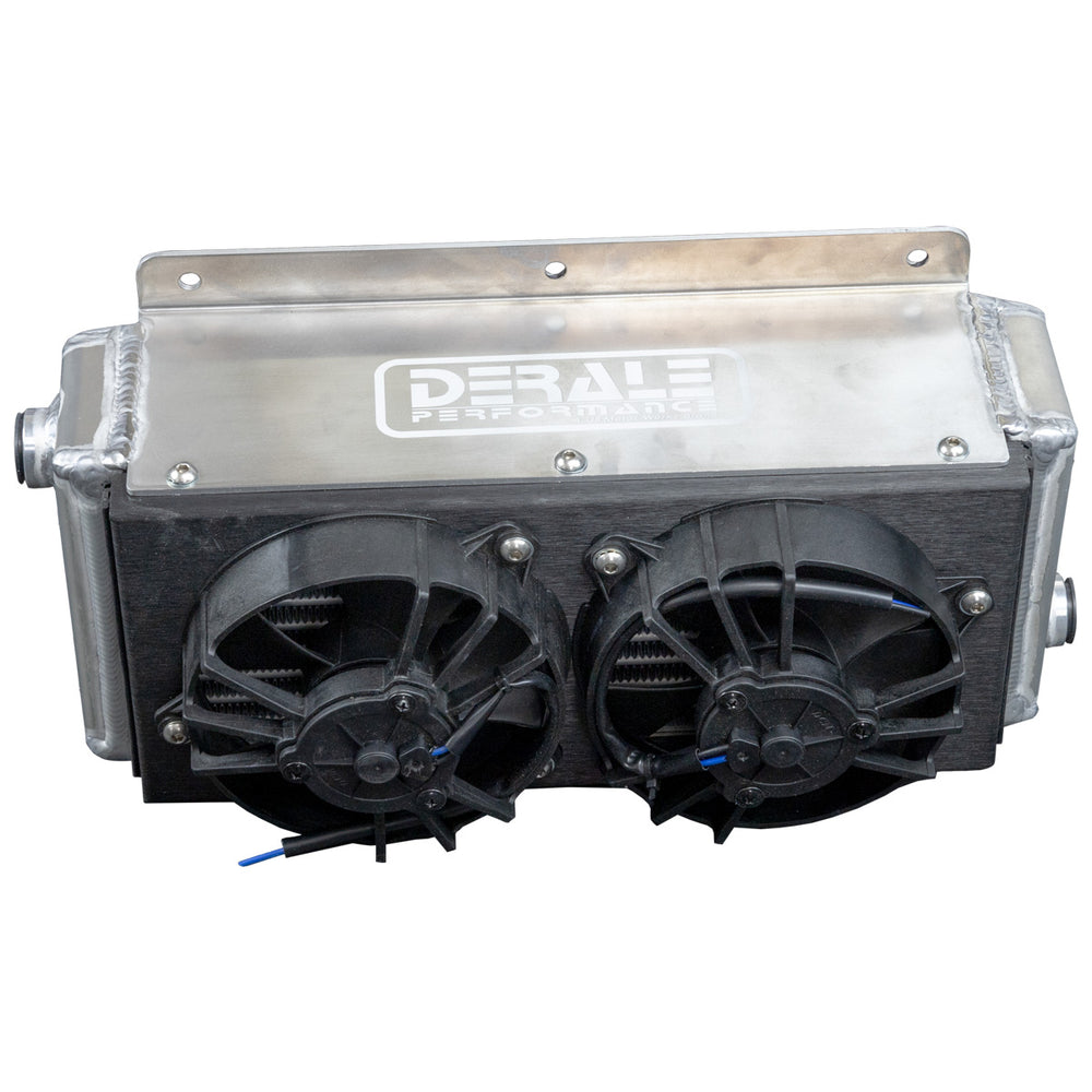 
                  
                    Derale Performance dual electric fan heat exchanger, included in the Polaris RZR Pro R Easy Boost Turbo Kit by H&S Motorsports.
                  
                