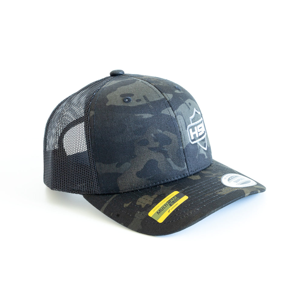 HSM Shield Logo Snapback – Black Camo