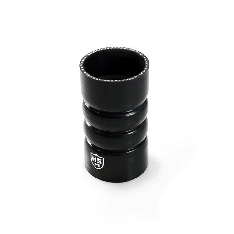 3" Straight Ribbed Silicone Coupler (Black 5-Ply) - H&S Motorsports
